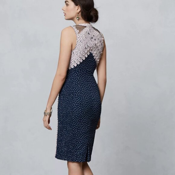 Anthropologie BEGUILE by Byron Lars Lasercut Sheath Lace Midi Dress 8 NWOT - Picture 3 of 16